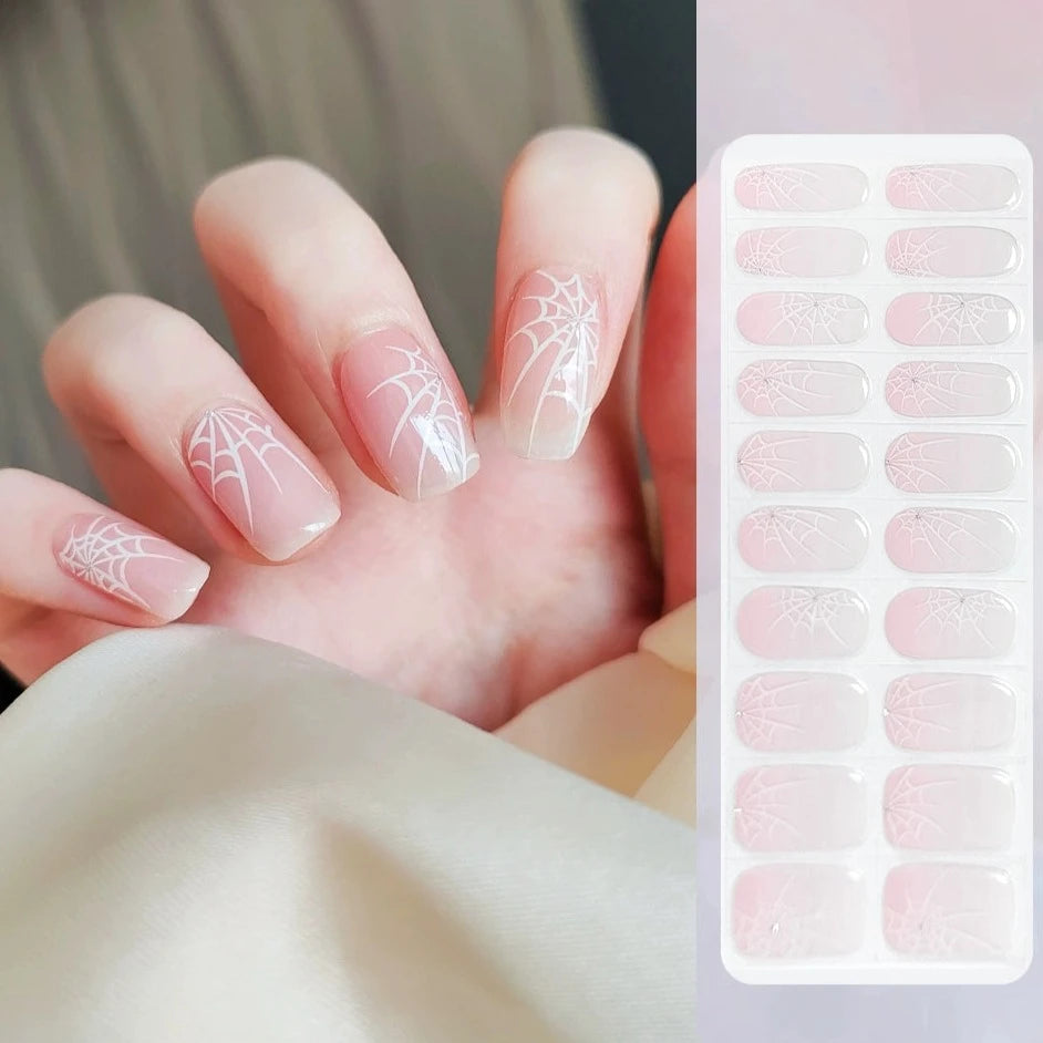 Semicured UV gel nail sticker kit