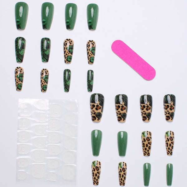 Green leopard print