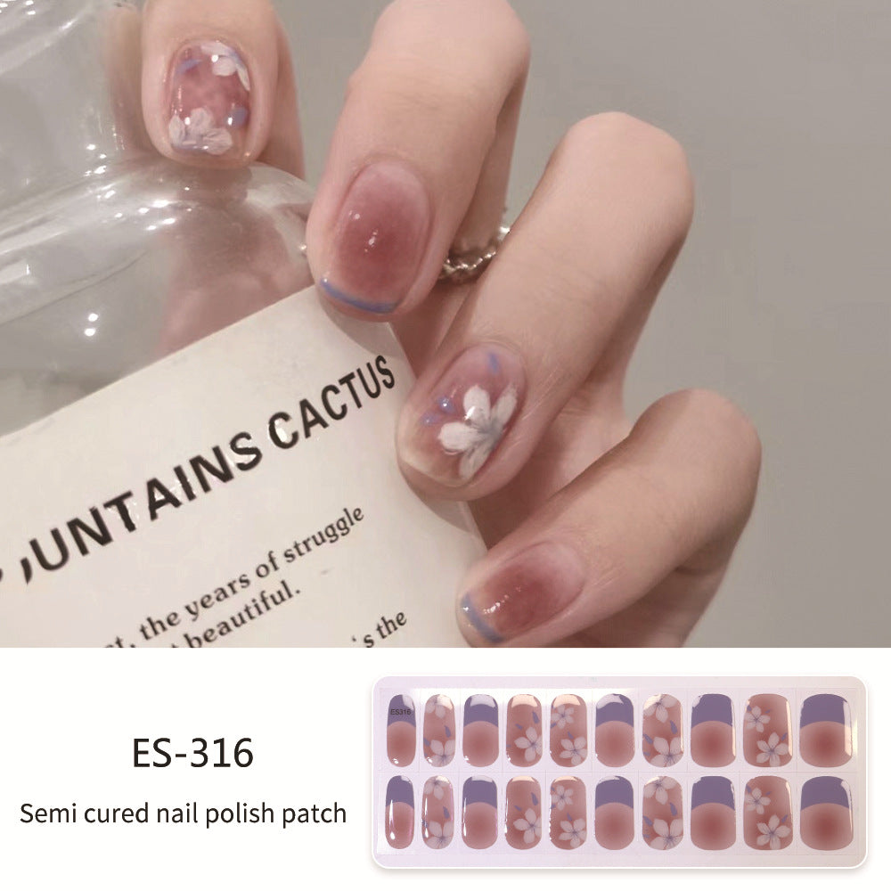 Semicured UV gel nail sticker kit