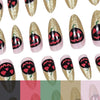 Halloween pumpkin black red gold glitter