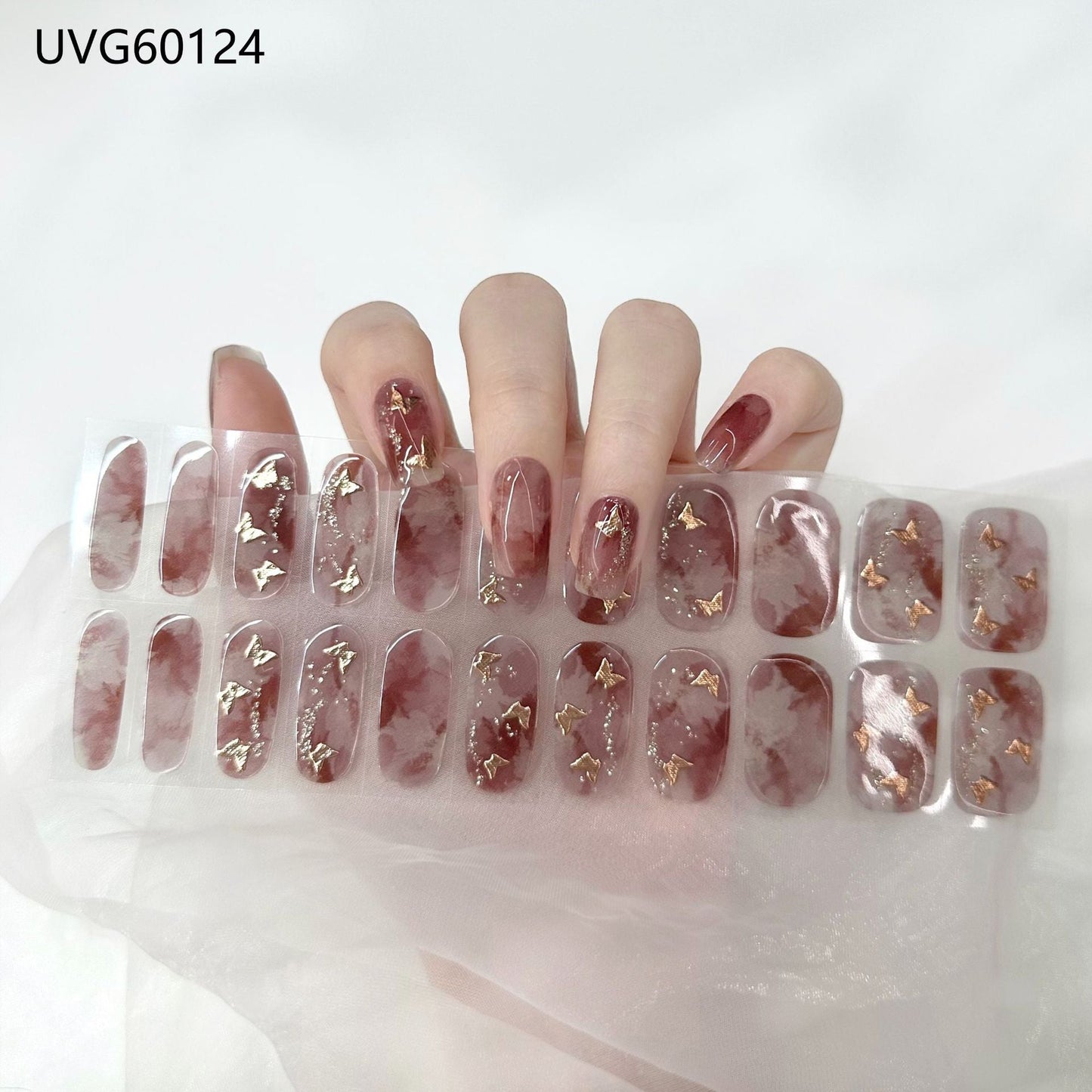 Semicured UV gel nail sticker kit UVG60124