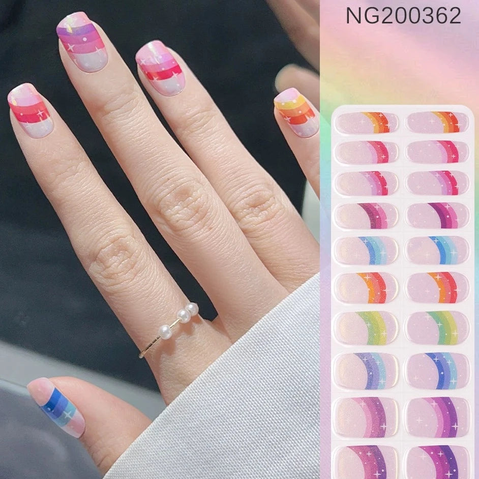 Semicured UV gel nail sticker kit