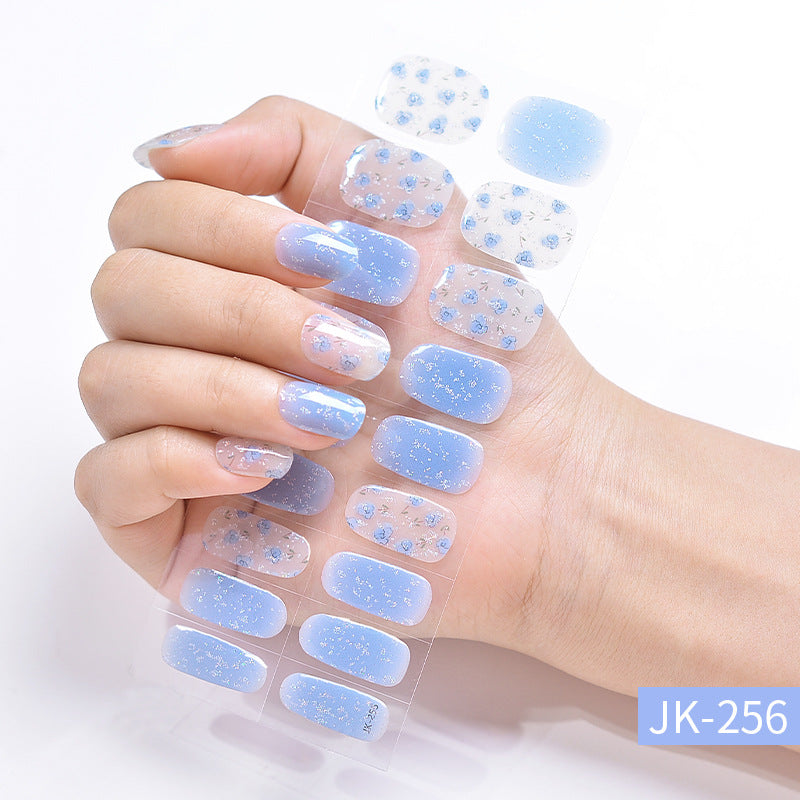 UV 3d semi baked gel nail stickerJK256