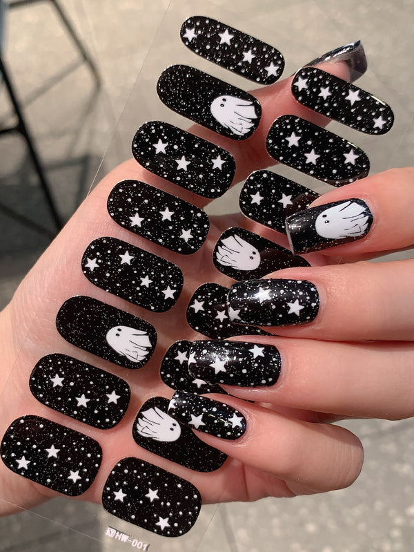 Halloween new nail wraps full stickers