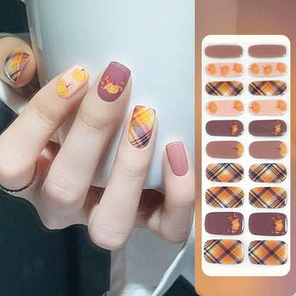 Semicured UV gel nail sticker kit