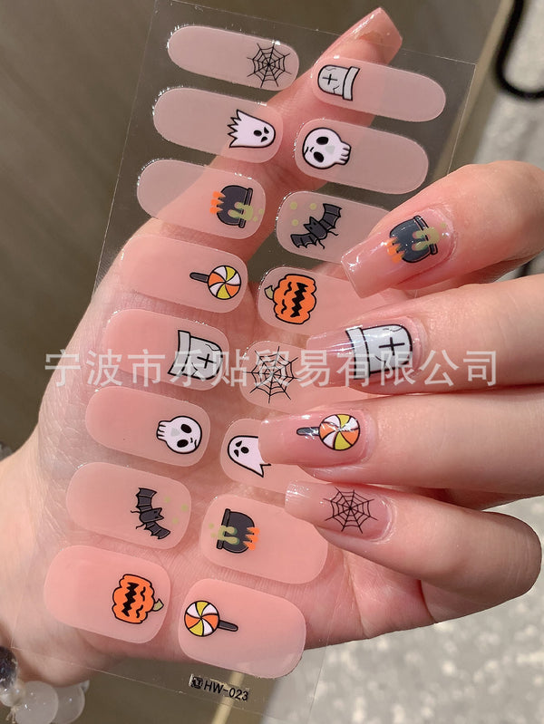 Halloween new nail wraps full stickers