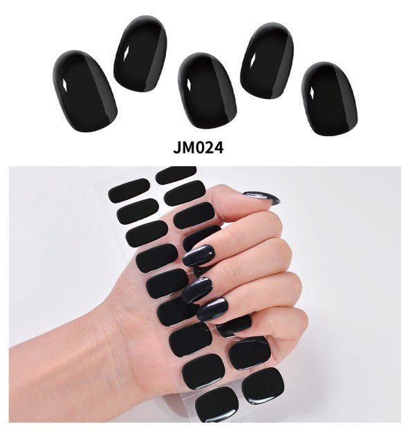 Semicured UV gel nail sticker kit JM024 (black)