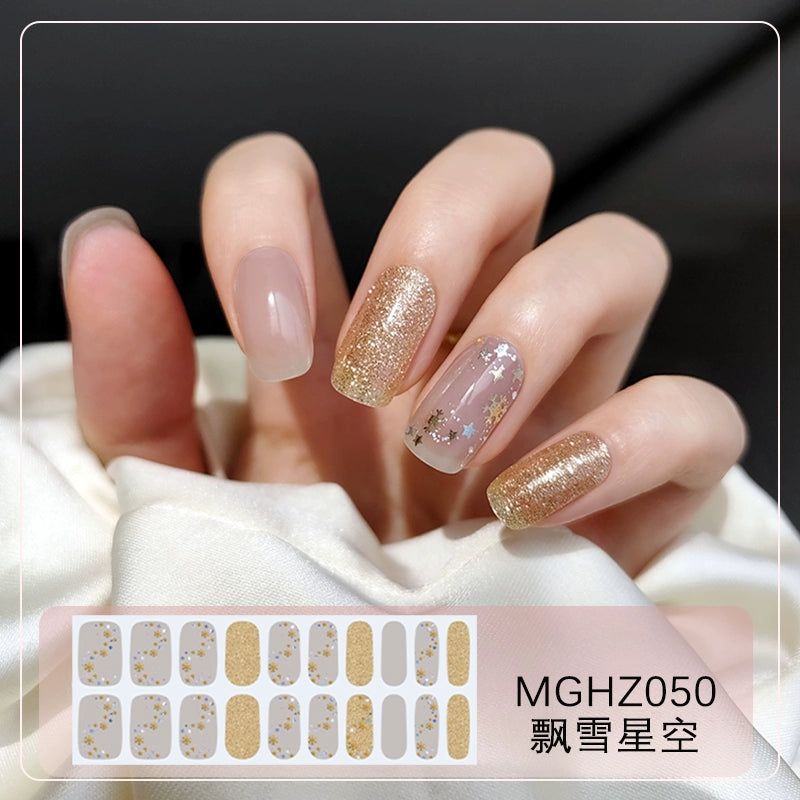 Semicured UV gel nail sticker kit