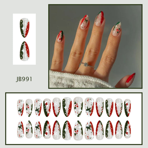 24pcs/Set Press On Nails JB991