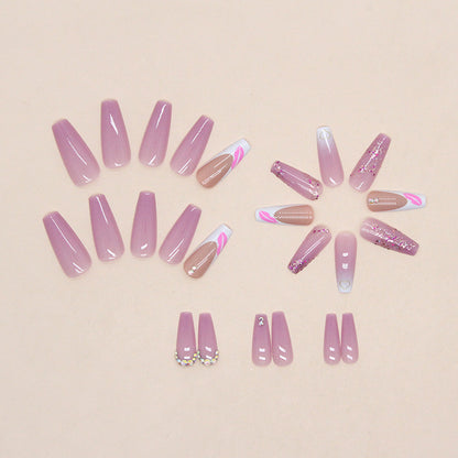 Diamond Sparkling Pink Ballet nail