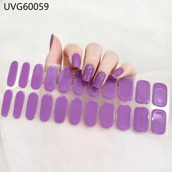 UV gel nail sticker semi-cured