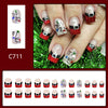 Multi-colored rattan French glitter wearable manicure