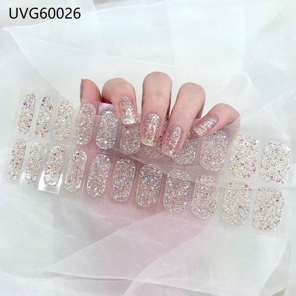 UV gel nail sticker semi-cured