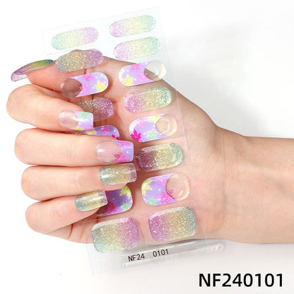 Semicured UV gel nail sticker kit