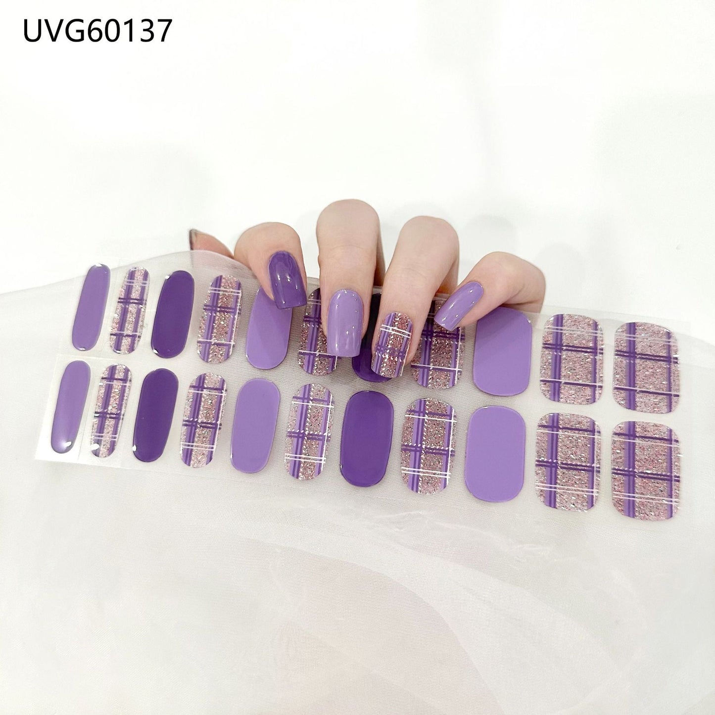 Semicured UV gel nail sticker kit UVG60137