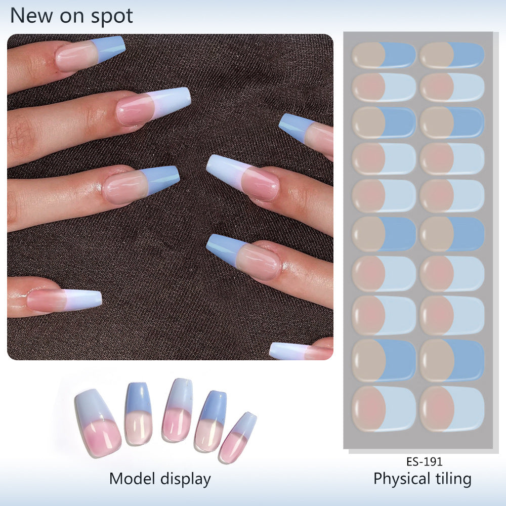 Semicured UV gel nail sticker kit