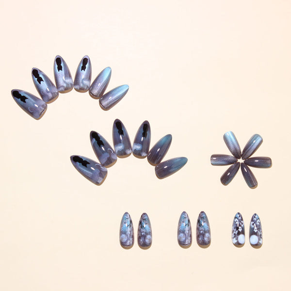 Blue gray ombre cat eye