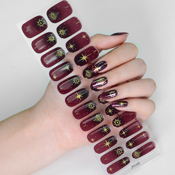 Semicured UV gel nail sticker kit JR46 (24 stickers)