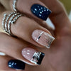 Gold foil tan French manicure