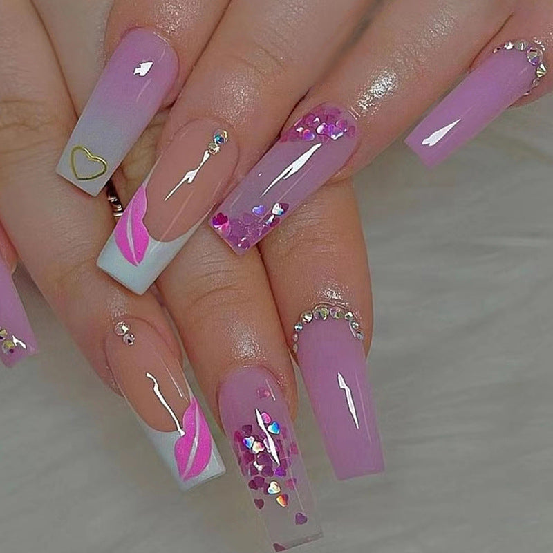 Diamond Sparkling Pink Ballet nail