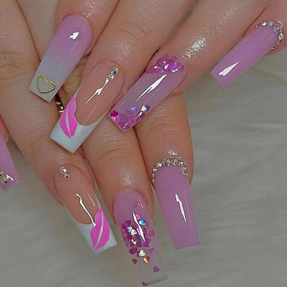 Diamond Sparkling Pink Ballet nail