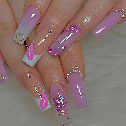 Diamond Sparkling Pink Ballet nail