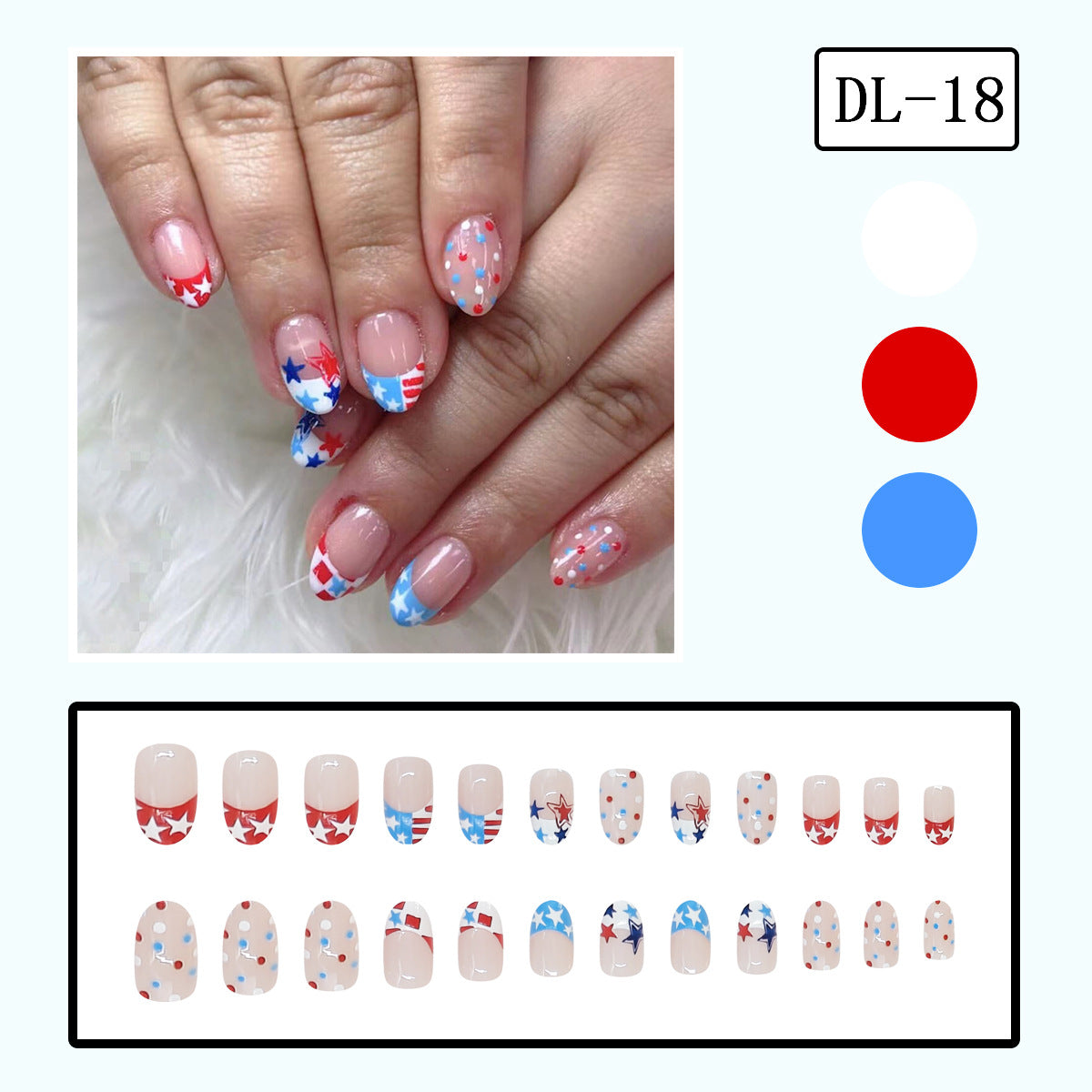 Independence day press on nail