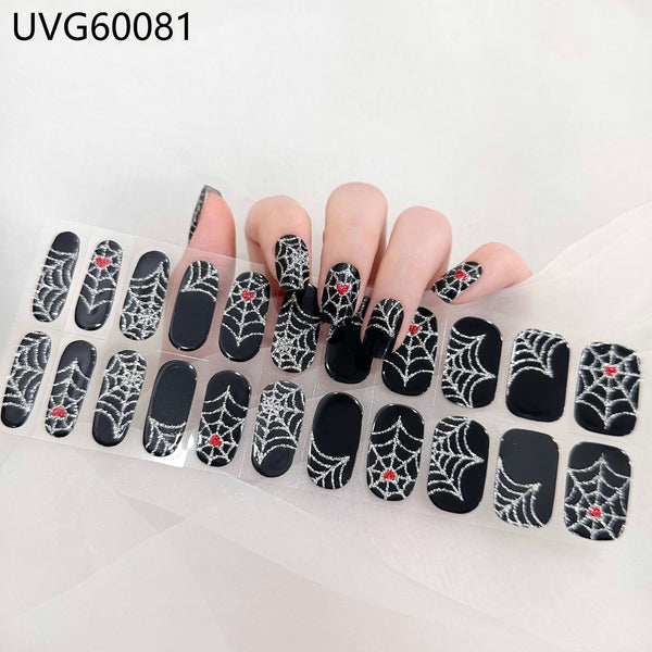 UV gel nail sticker semi-cured