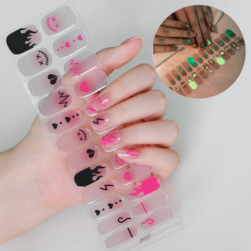 Semicured UV gel nail sticker kit