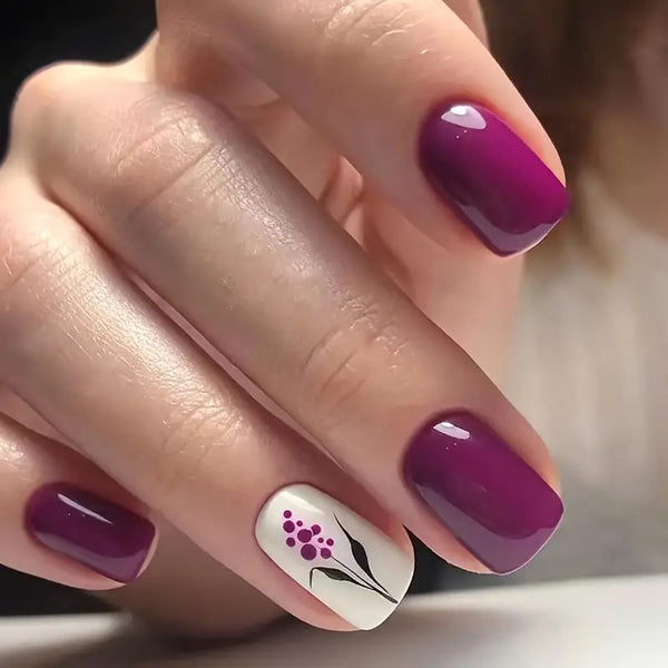 Plaid floral violet frais