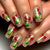 Square Christmas series fake nails
