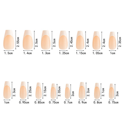 150 pieces seamless matte French fake nail