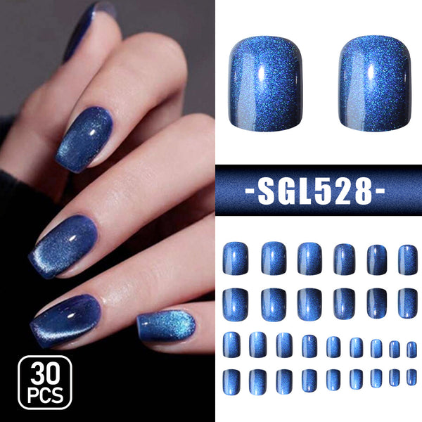 30 pieces of dark blue spar cat's eye