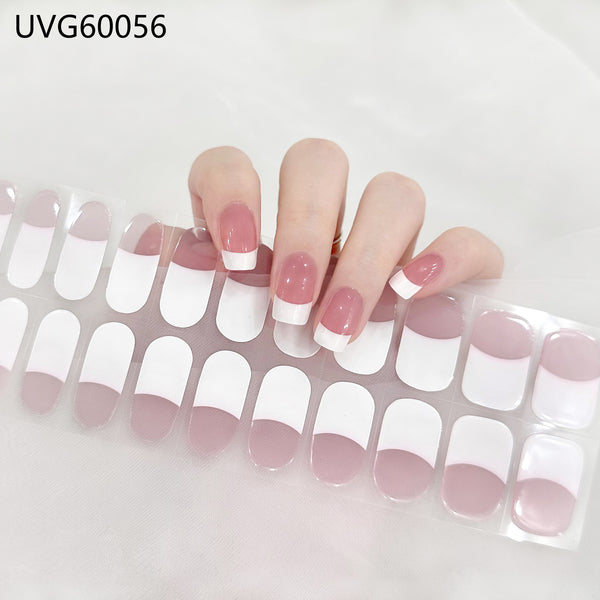 UV gel nail sticker semi-cured