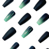 12 Sizes-24 Pcs Press On Nails Green