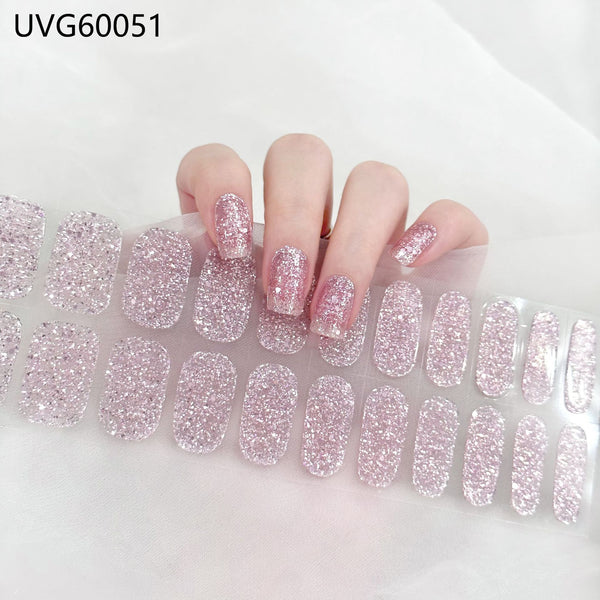 UV gel nail sticker semi-cured