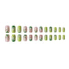 Green flower gradual change fake nail patch