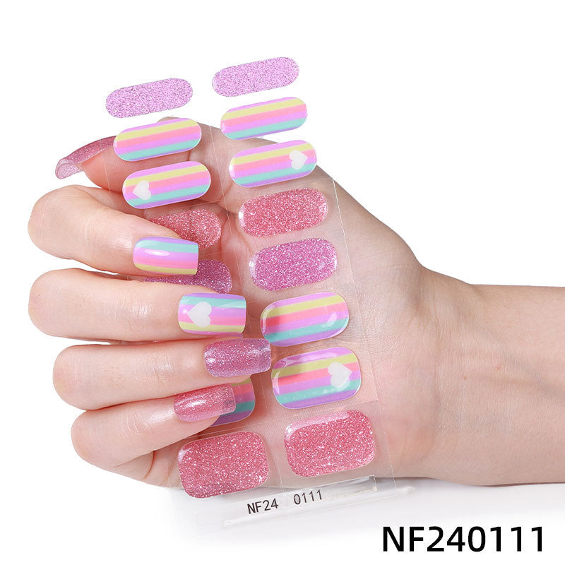 Semicured UV gel nail sticker kit