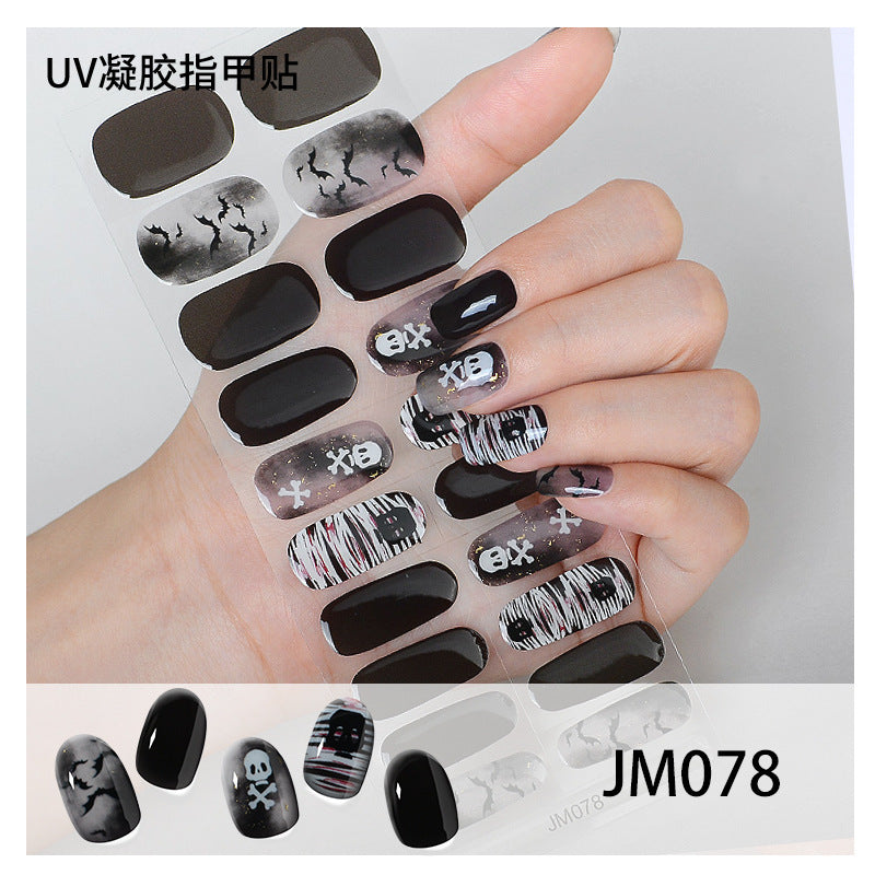 Semicured UV gel nail sticker kit