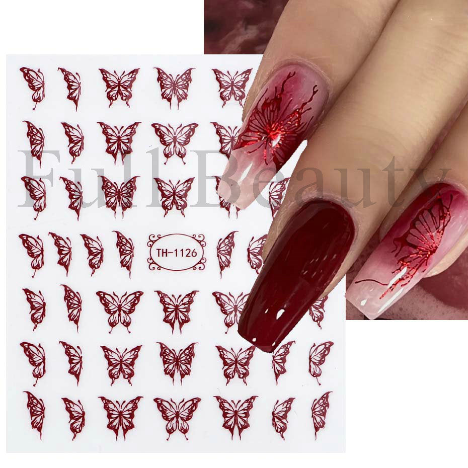 Color Butterfly Adhesive Nail Sticker