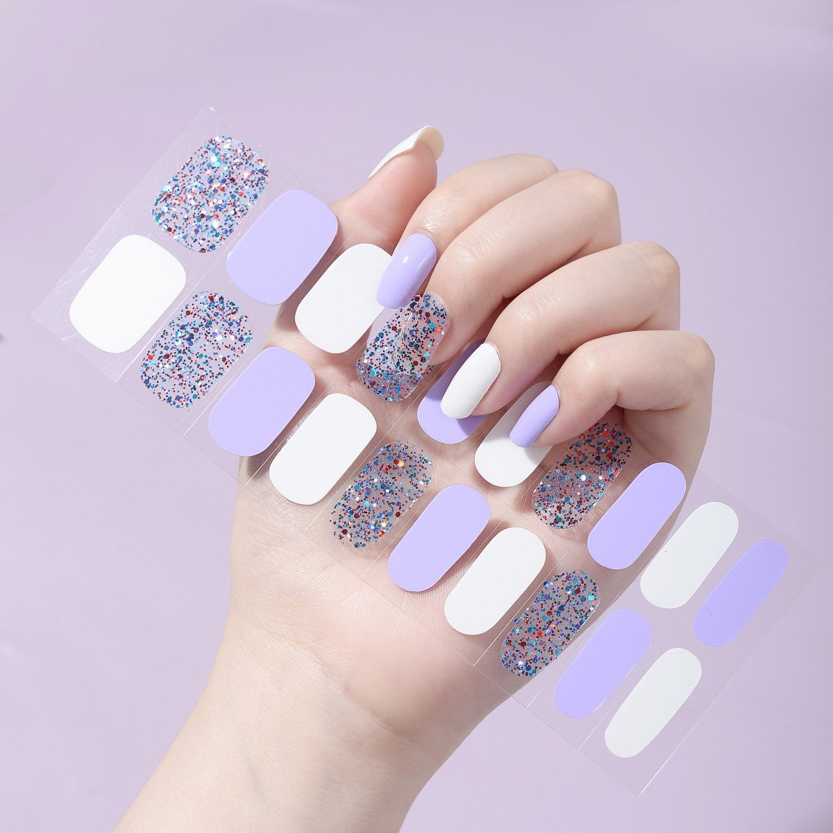 Semicured UV gel nail sticker kit