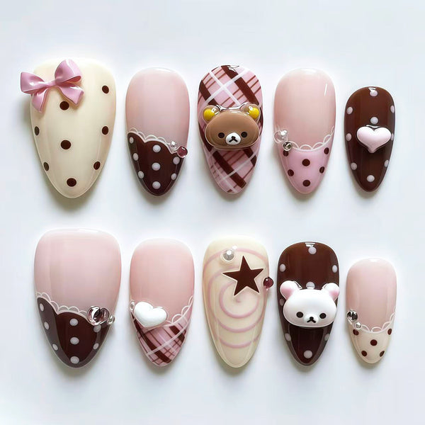 3D Easy Bear Plaid Polka Dots