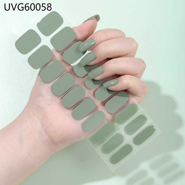 UV gel nail sticker semi-cured