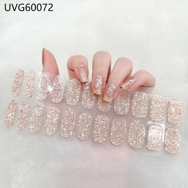 UV gel nail sticker semi-cured