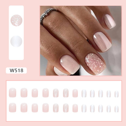 Sparkling Pink Pearl Nail Enhancement