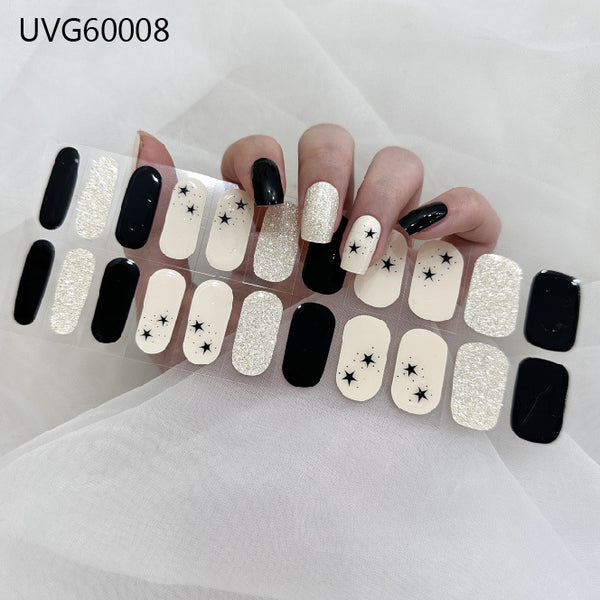 UV gel nail sticker semi-cured