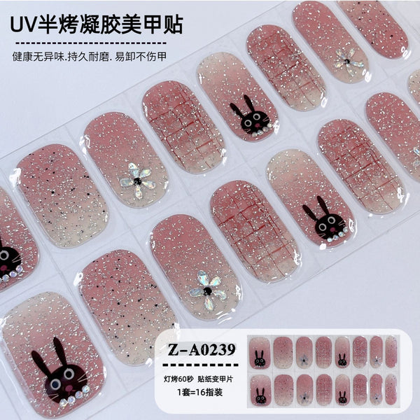 UV semicured nail stickers