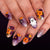 Colored flowers cute ghost spider web