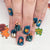 Vintage navy blue maple leaf pumpkin