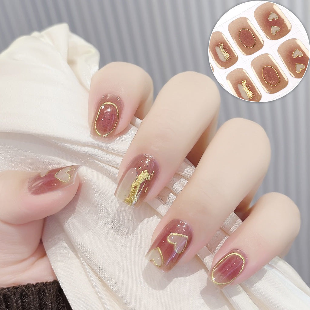 Semicured UV gel nail sticker kit